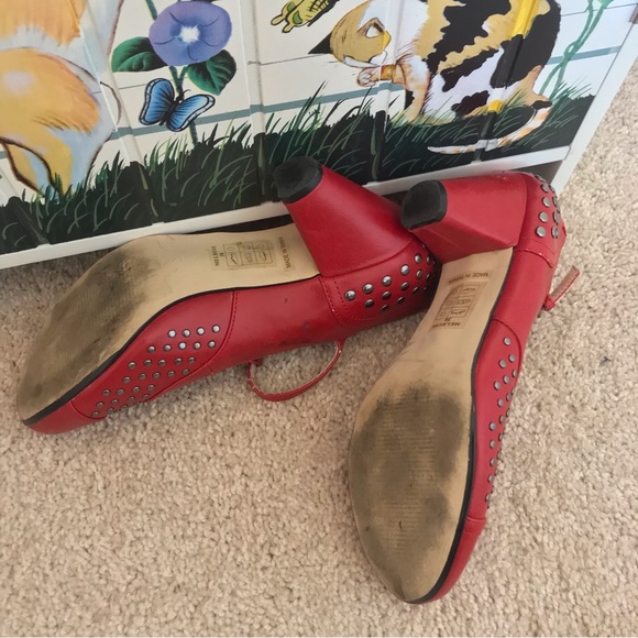 Chelsea Crew red studded t-strap heel - Picture 9 of 12